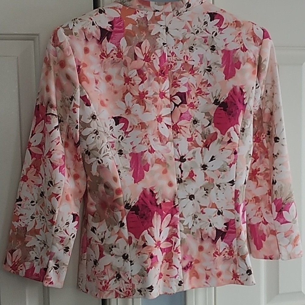 Calvin Klein Floral Fitted Jacket 6 - Picture 8 of 12